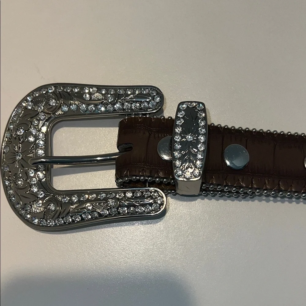 Kids Brown and Pink Embellished Adjustable Belt